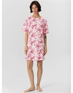 Сорочка ночная женская розовая с бантиками Mark formelle