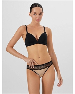 Трусы бразилиана женские бежевые с кружевом Mark formelle