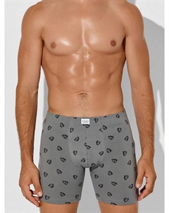 Трусы боксеры мужские удлиненные зеленые с принтом Mark formelle