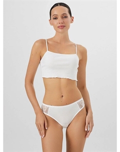 Трусы женские белые с кружевными вставками Mark formelle