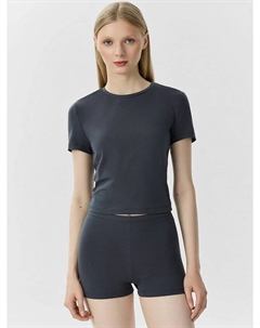 Комплект женский (футболка, шорты) в графитово-сером цвете Mark formelle