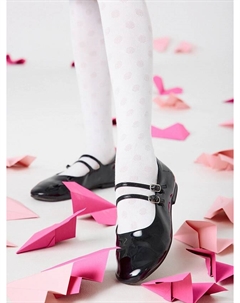 Колготки детские белые с узором в горошек Mark formelle