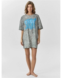 Туника женская серая с надписью "true" Mark formelle