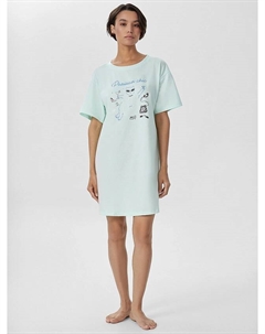 Туника домашняя женская голубая с принтом Mark formelle