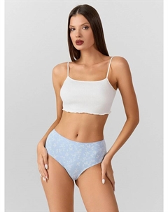 Трусы женские макси голубые с рисунком "цветочки" Mark formelle