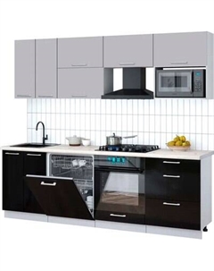 Кухонный гарнитур Интерлиния Мила Gloss 2.4-ПМ2