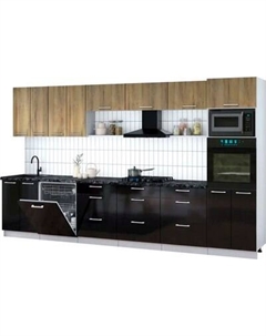 Кухонный гарнитур Интерлиния Мила Gloss 3.6-ПМ1-2