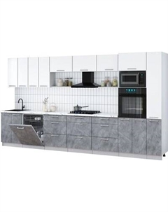 Кухонный гарнитур Интерлиния Мила Gloss 3.9-ПМ1