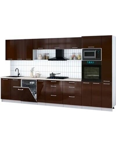 Кухонный гарнитур Интерлиния Мила Gloss 3.8-ПМ1