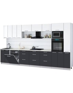 Кухонный гарнитур Интерлиния Мила Gloss 3.9-ПМ1
