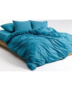 Комплект постельного белья Ночь нежна Темно-бирюзовый Евро 70x70 / 815