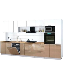 Кухонный гарнитур Интерлиния Мила Gloss 3.8-ПМ1