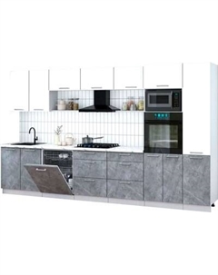 Кухонный гарнитур Интерлиния Мила Gloss 3.6-ПМ1