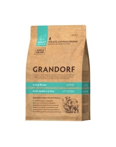 Сухой корм для собак Grandorf Dog 4 Meat Probiotic Medium&Maxi Breeds