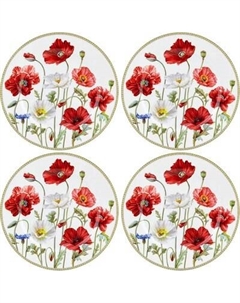 Набор тарелок Elan Gallery Маки / 420316_2 Elan gallery