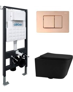 Унитаз подвесной с инсталляцией Abber Rechteck AC1201MB-AC0105-AC0120RG