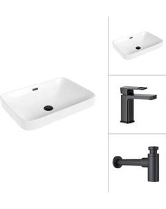 Умывальник со смесителем Lauter 21441A + Cascade 21СК655BS с сифоном 21635B