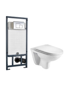 Унитаз подвесной с инсталляцией WeltWasser Baarbach 004 GL-WT + Marberg 507 SE Weltwasser