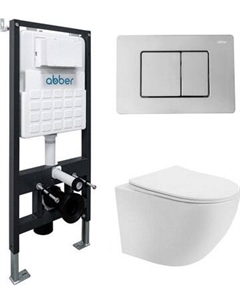 Унитаз подвесной с инсталляцией Abber Bequem AC1100T-AC0105-AC0120