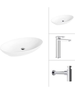 Умывальник со смесителем Lauter 21571 + Cascade 21СК0655C с сифоном 21635CH