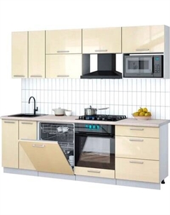 Кухонный гарнитур Интерлиния Мила Gloss 2.4-ПМ2