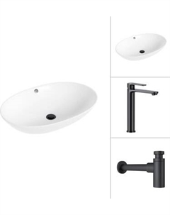 Умывальник со смесителем Lauter 21709 + Moon 21СК8691BS с сифоном 21635B