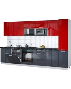 Кухонный гарнитур Интерлиния Мила Gloss 3.4-ПМ2