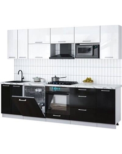 Кухонный гарнитур Интерлиния Мила Gloss 2.8-ПМ2