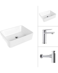 Умывальник со смесителем Lauter 21675 + Sky 21CK533C с сифоном 21635CH