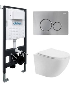 Унитаз подвесной с инсталляцией Abber Bequem AC1100T-AC0105-AC0121MCH