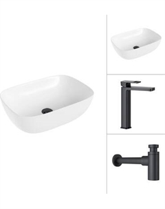 Умывальник со смесителем Lauter 21493A + Cascade 21СК0655BS с сифоном 21635B