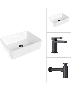 Умывальник со смесителем Lauter 21675 + Cascade 21СК655BS с сифоном 21635B