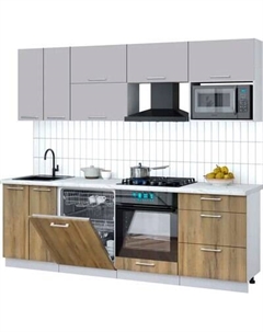 Кухонный гарнитур Интерлиния Мила Gloss 2.4-ПМ2