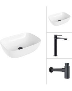 Умывальник со смесителем Lauter 21493A + Moon 21СК8691BS с сифоном 21635B