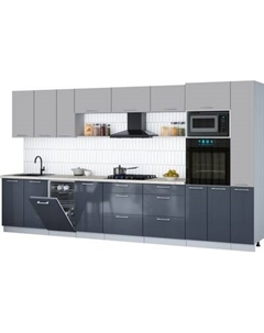 Кухонный гарнитур Интерлиния Мила Gloss 3.8-ПМ3