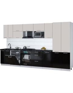 Кухонный гарнитур Интерлиния Мила Gloss 3.7-ПМ2
