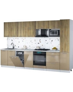 Кухонный гарнитур Интерлиния Мила Gloss 3.3-ПМ4