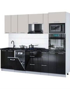 Кухонный гарнитур Интерлиния Мила Gloss 2.55-ПМ3