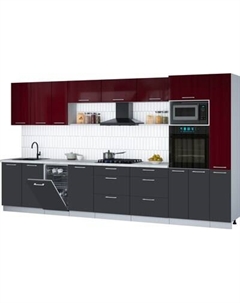 Кухонный гарнитур Интерлиния Мила Gloss 3.8-ПМ3