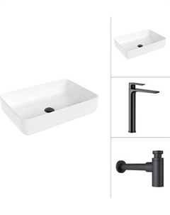 Умывальник со смесителем Lauter 21487-50 + Reef 21CK8678BS с сифоном 21635B