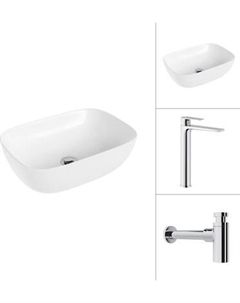 Умывальник со смесителем Lauter 21493A + Reef 21CK8678C с сифоном 21635CH