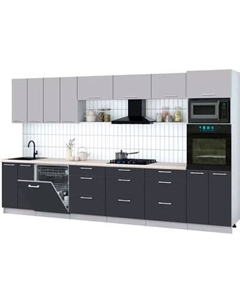 Кухонный гарнитур Интерлиния Мила Gloss 3.6-ПМ1-2