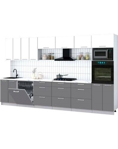Кухонный гарнитур Интерлиния Мила Gloss 3.6-ПМ1-2