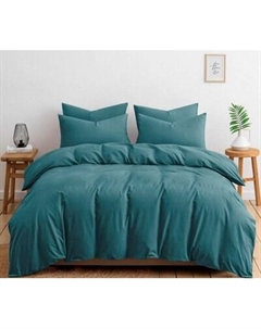 Комплект постельного белья Ночь нежна Темно-бирюзовый Евро 50x70 / 815