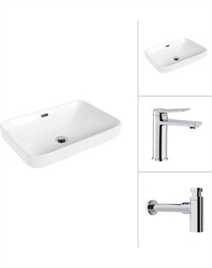 Умывальник со смесителем Lauter 21441A + Silk 21CK572С с сифоном 21635CH