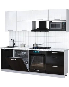 Кухонный гарнитур Интерлиния Мила Gloss 2.3-ПМ2