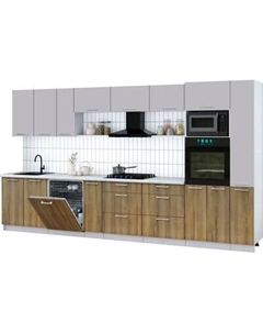 Кухонный гарнитур Интерлиния Мила Gloss 3.8-ПМ1