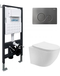 Унитаз подвесной с инсталляцией Abber Bequem AC1100T-AC0105-AC0121NG