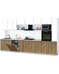 Кухонный гарнитур Интерлиния Мила Gloss 3.8-ПМ1