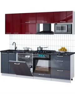 Кухонный гарнитур Интерлиния Мила Gloss 2.4-ПМ2